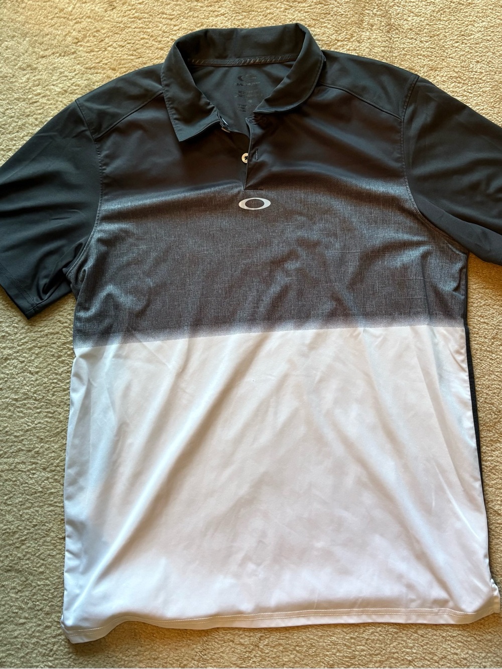 Oakley Black and White Gradient Performance Polo